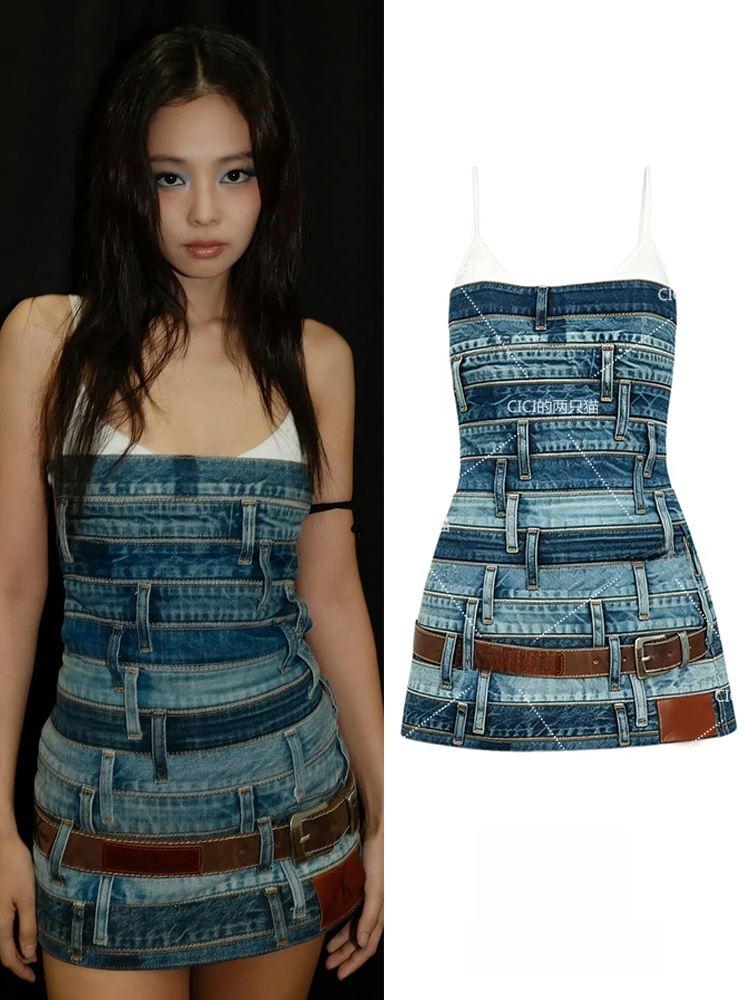 Ethnic Clothing & Online Fashion Store Khaadi Uk - ブラックピンク ジェニー マルチボウタイ デニム バックレス チューブドレス