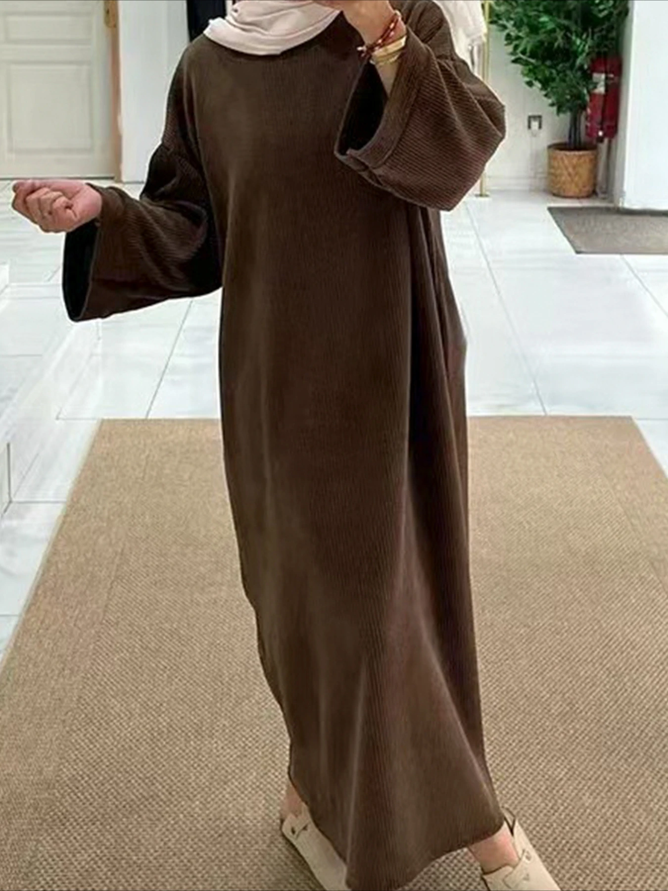 Jalabiya Women Arabic - イードイスラム教徒の女性の控えめなドレスラマダンイスラム教 Vestidos Jalabiya モロッコサウジアラブアバヤドバイカフタン 2024 秋冬ローブ