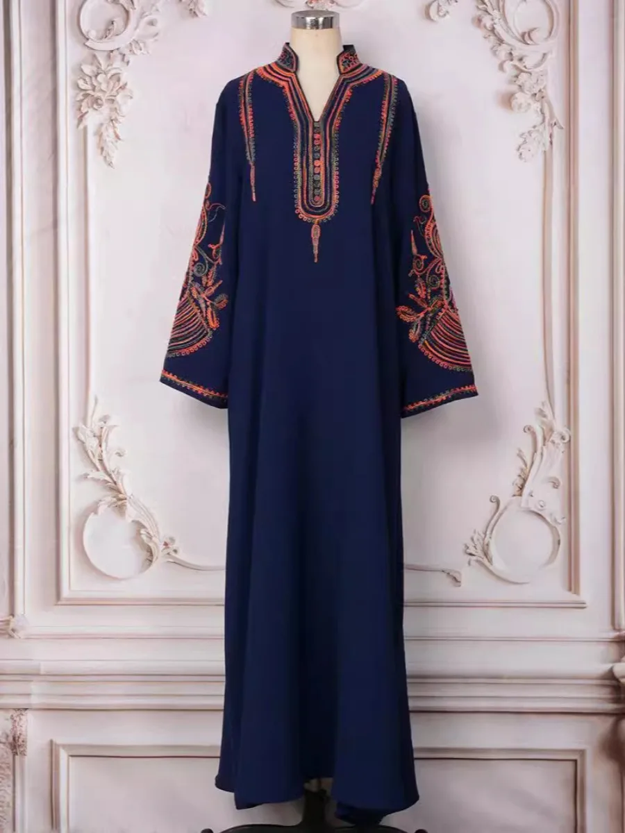 Jalabiya Women Arabic - モロッコのカフタン、アバヤ、女性用パーティードレス、アラビアのジャラビーヤ、刺繍入り、ドバイのロングローブ、イスラム教、イード、ムスリム、サウジアラビアのベスティド、アバヤ