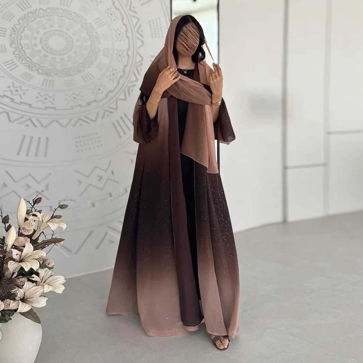 イスラム教徒の女性のためのシフォン着物ドレス,イード,ドバイ - Jalabiya Women Arabic のレビューと価格