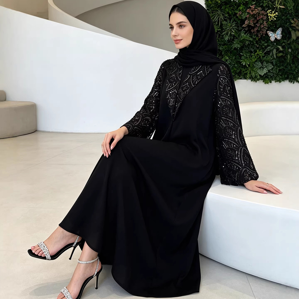 ムスリムドレス レディーススーツ アバヤ ヒジャブ スパンコ - Jalabiya Women Arabic のレビューと価格