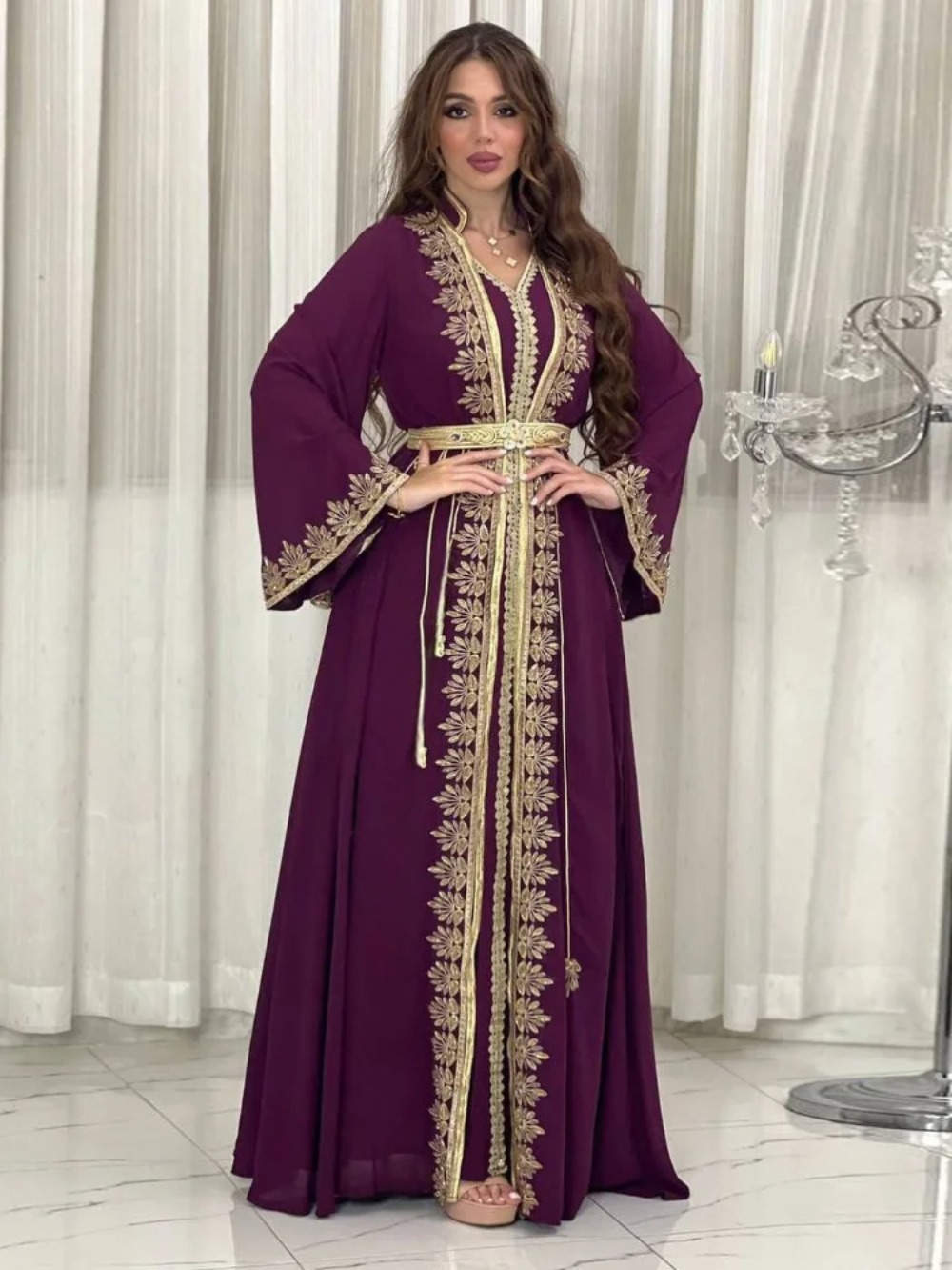 女性のためのイスラム教徒のイブニングドレス,ジャラビア,刺e - Jalabiya Women Arabic のレビューと価格