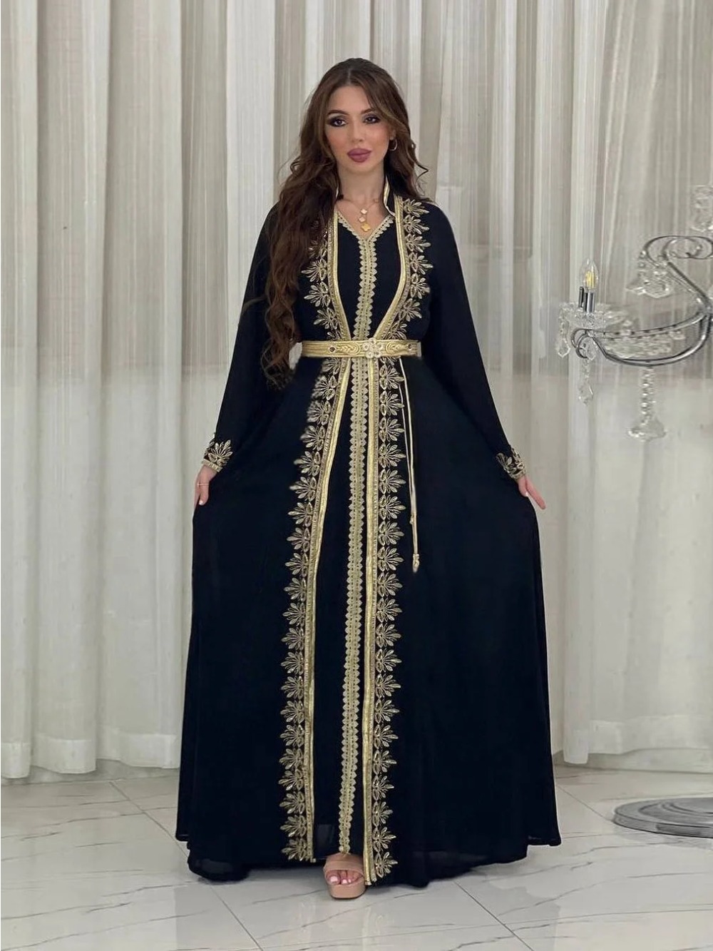 女性のためのイスラム教徒のイブニングドレス,ジャラビア,刺e - Jalabiya Women Arabic のレビューと価格