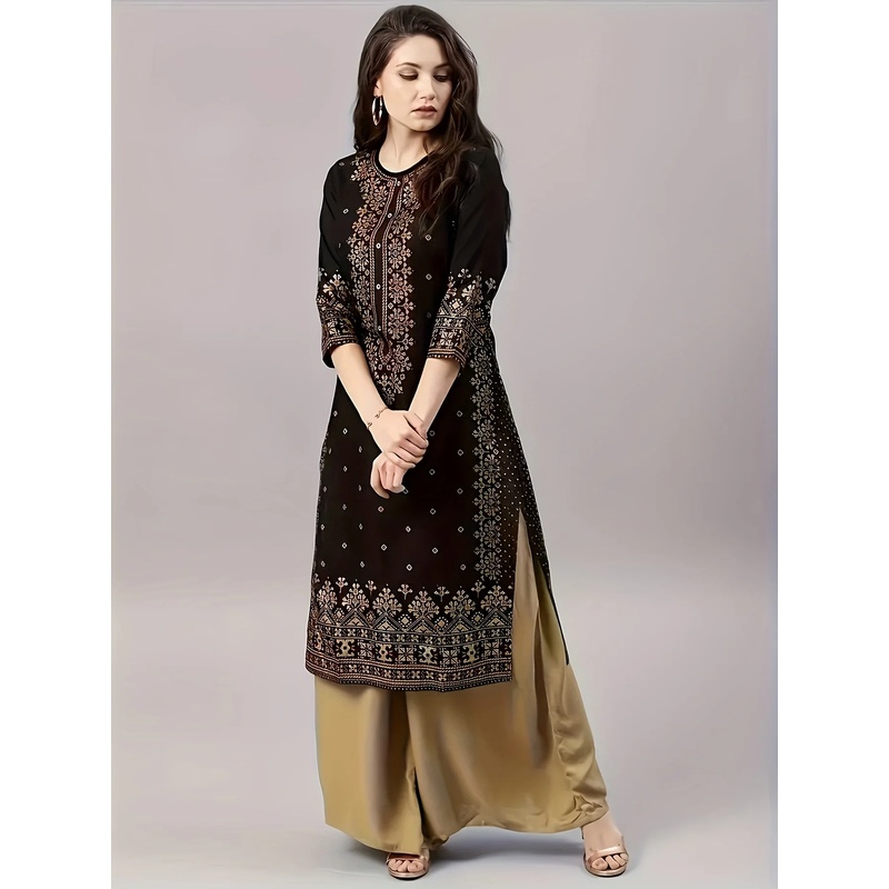 女性用カジュアルエスニックスタイルの服装セット。丸襟、ミドル - Ethnic Clothing & Online Fashion Store Khaadi Uk のレビューと価格