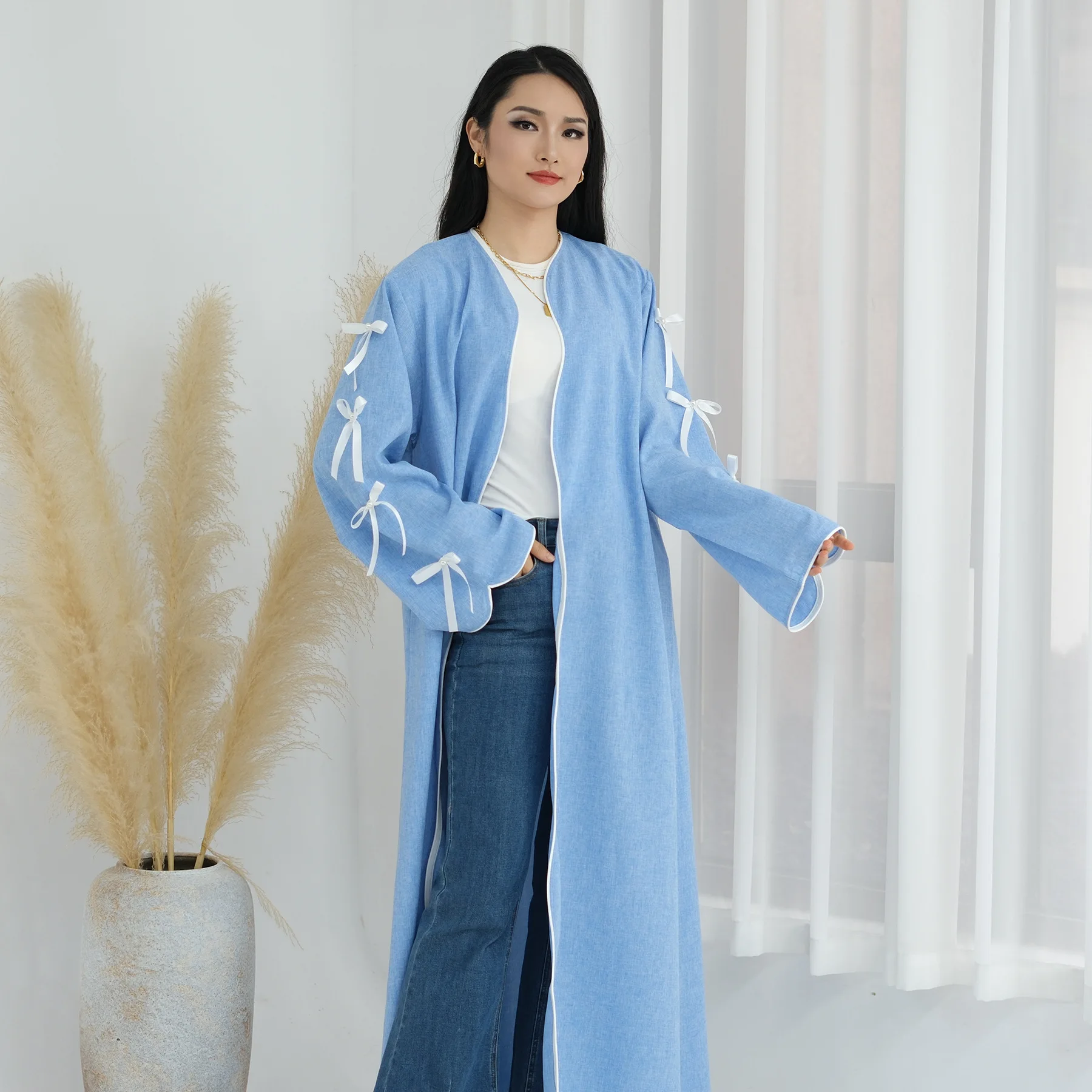 ラマダン オープンアバヤ ドバイ カフタン 女性用ムスリムド - Jalabiya Women Arabic のレビューと価格