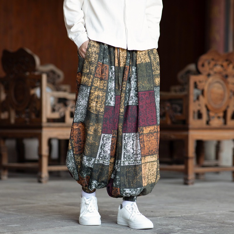 メンズ ハーレムパンツ 中国風 薄手 エスニック柄 パッチワ - Ethnic Wear Men'S Fashion のレビューと価格