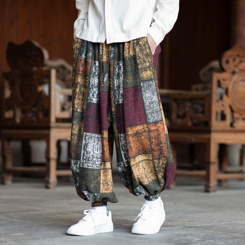 メンズ ハーレムパンツ 中国風 薄手 エスニック柄 パッチワ - Ethnic Wear Men'S Fashion のレビューと価格