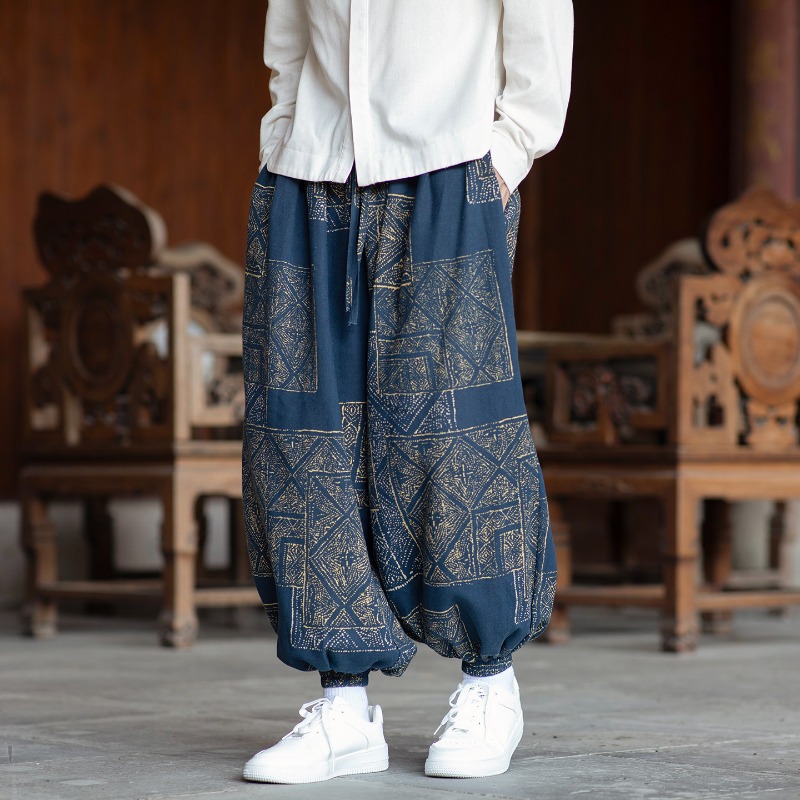 メンズ ハーレムパンツ 中国風 薄手 エスニック柄 パッチワ - Ethnic Wear Men'S Fashion のレビューと価格